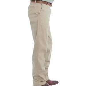 Wrangler Mens Khaki Flat Front Relaxed Fit Wrinkle Resistant Casual Pants 40 32L